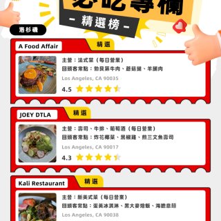 Tasty Select 精選3家洛杉磯...