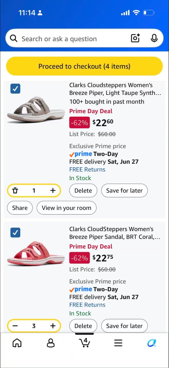 Clarks 拖鞋穿上很舒服...