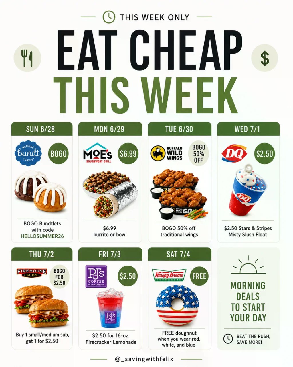 💸 这周外食党又赢了！6/28–7/4 ...