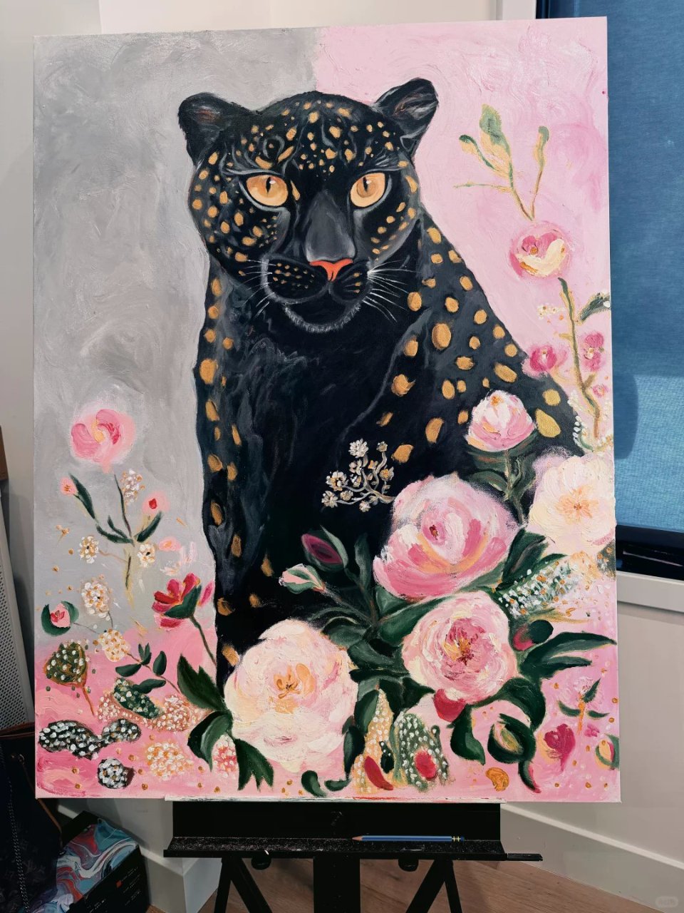居家｜油画 我的豹子2...