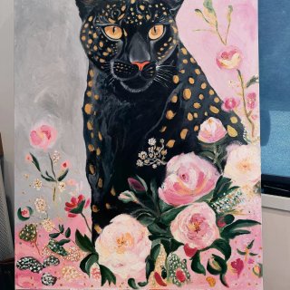 居家｜油画 我的豹子2...
