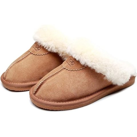 UGG Australia官网$159UGG 羊皮毛拖鞋 防滑保暖
