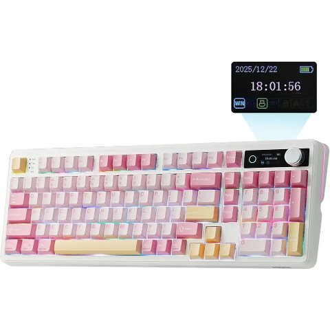 EPOMAKER TH99 PRO 机械键盘 粉色 10000mAh