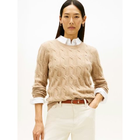 Pure Wool 绞花针织套头衫