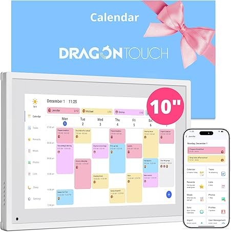 Dragon Touch 10.1英寸触摸日历 1080P 白色
