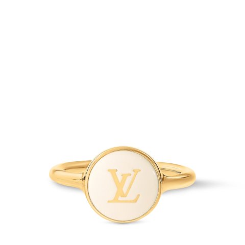 Louis Vuitton珍珠戒指 金色