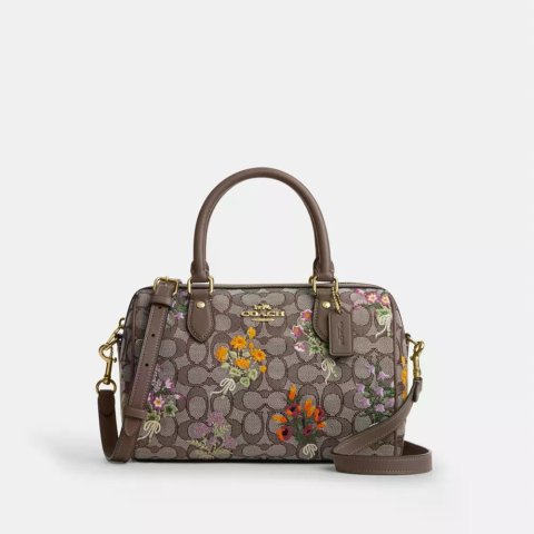 COACH OUTLET 花卉刺绣手提包