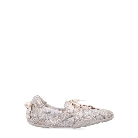 Acne StudiosCracked 系带芭蕾平底鞋