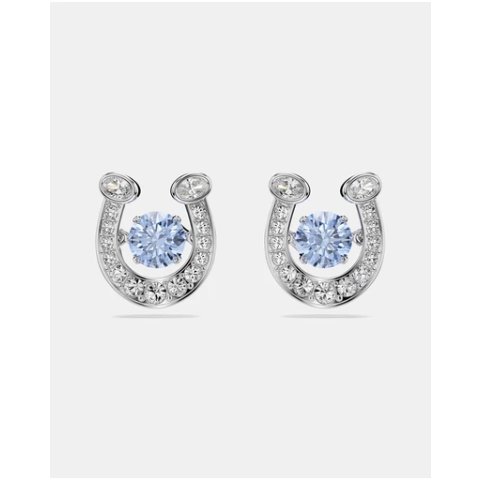 SwarovskiSymbolica 马蹄蓝色耳钉 镀铑