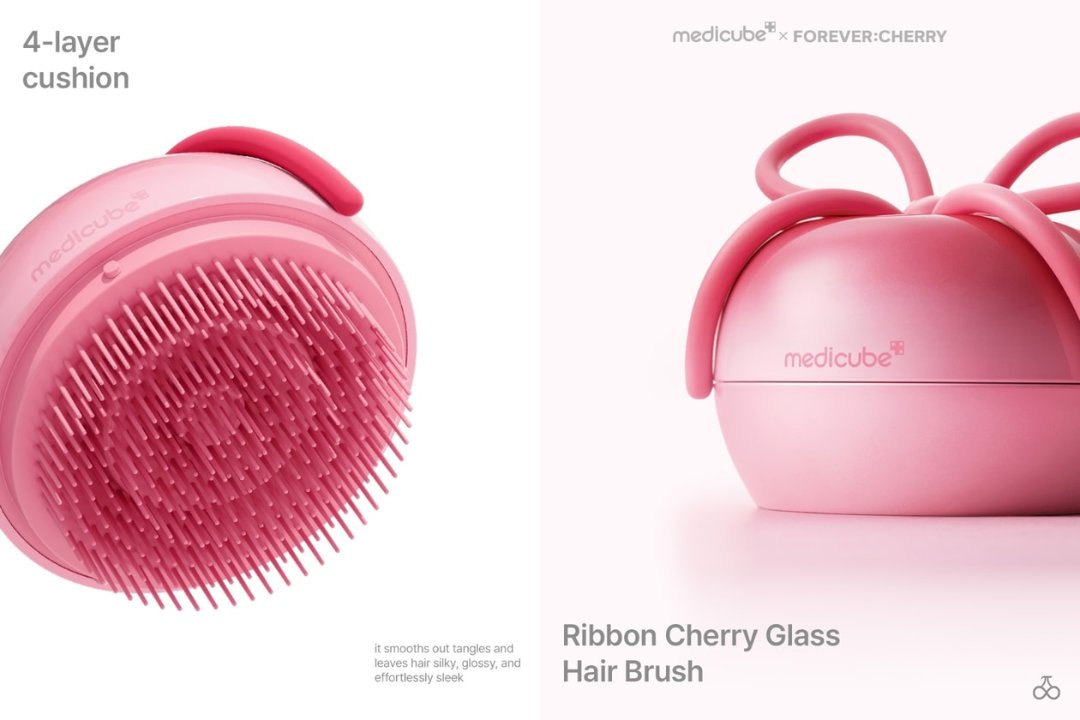 Ribbon Cherry Glass Hair Brush 实用细节图