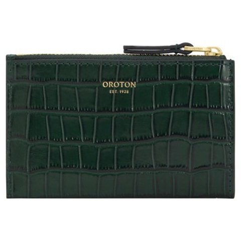 Oroton Eve Texture Mini 4卡拉链包 绿色