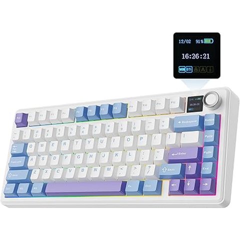 EPOMAKER F75 MAX 三模机械键盘 蓝白紫