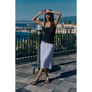 Boohoo 波点蕾丝中长裙