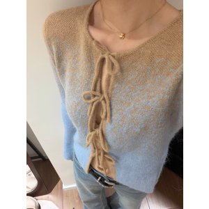 BUSANA STUDIOS Mia 针织上衣 渐变蓝杏色