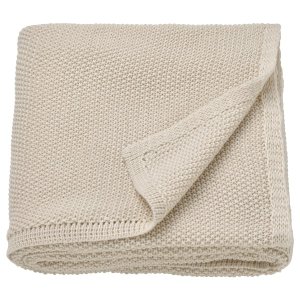 Ikea HUMLEMOTT 米白色毛毯