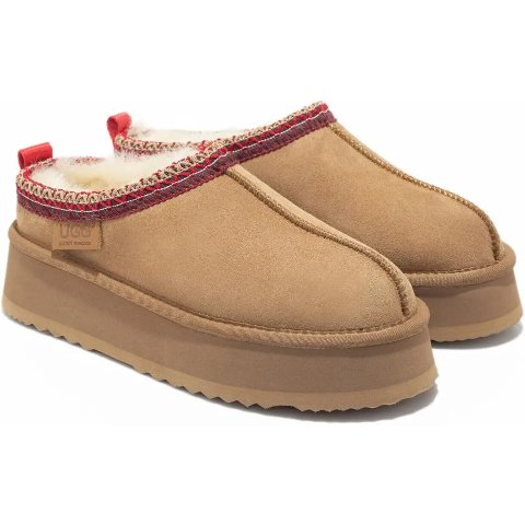 UGG AUZLAND 羊皮拖鞋 栗色