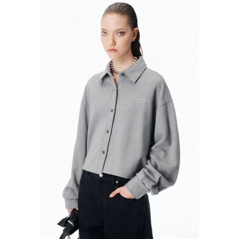 Alexander Wang季节正确alexanderwang 短款衬衫 深麻灰