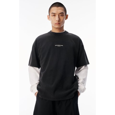 alexanderwang UCC3261905011 LOGO印花短袖T恤 黑色