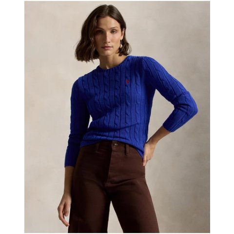Polo Ralph Lauren棉质粗针圆领针织毛衣