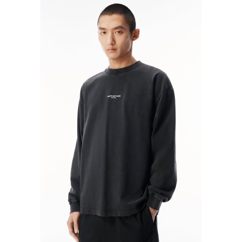 alexanderwang 长袖T恤 LOGO印花 黑色