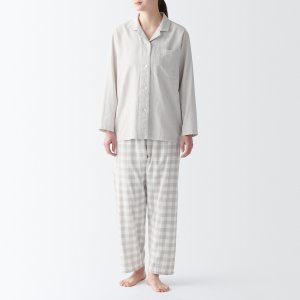 Muji 无侧缝双层纱睡衣套装 棉质