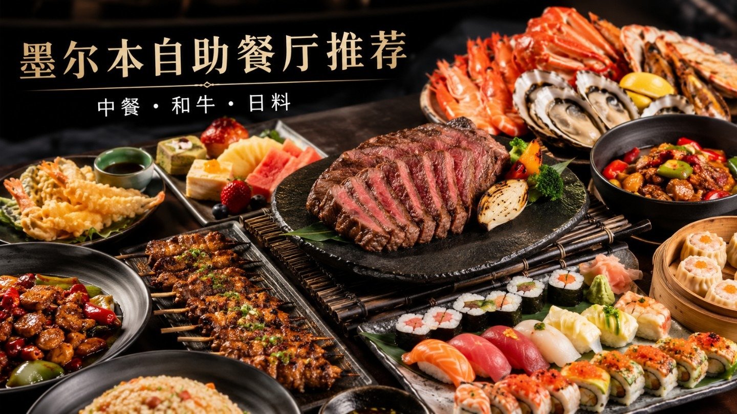 墨尔本自助餐厅推荐 | 解锁高人气中餐、和牛、日料吃到爽！🥩🍣🍡