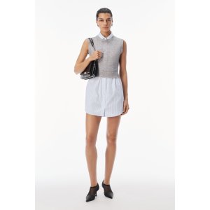 alexanderwang 1KC3266094030 针织拼接连衣裙 灰色
