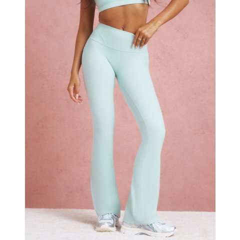 Lycra 薄荷色喇叭裤 隐形口袋