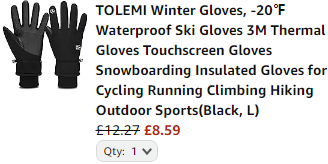 TOLEMI Winter Gloves, -20℉ Coldproof Ski Gloves 3M Thermal Gloves Touchscreen Gloves Snowboarding Insulated Gloves for Cycling Running Climbing Hiking Outdoor Sports