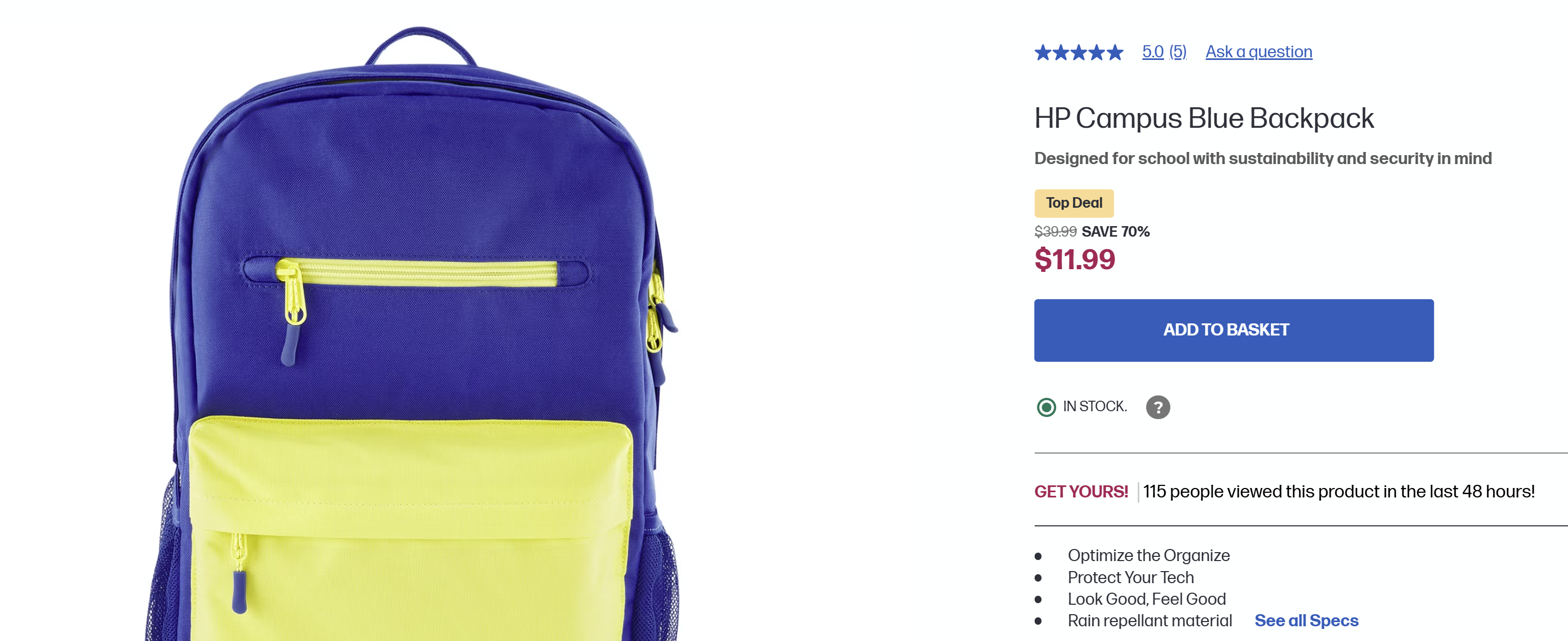 HP Campus Blue Backpack - HP Store Canada