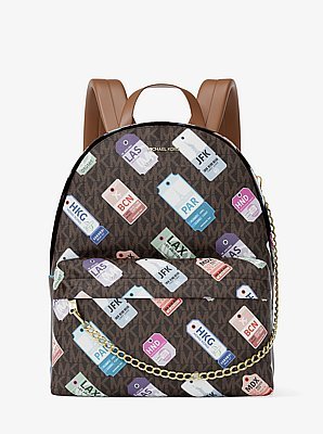 Slater 中号印花Logo双肩包