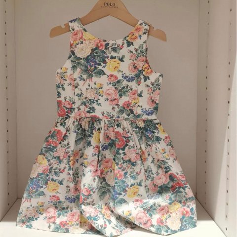 女童花卉棉连衣裙
