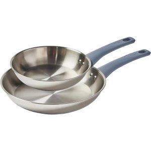 T-fal 不锈钢煎锅2件套 电磁炉适用 20cm+27cm