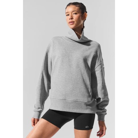 ALO Mock Neck 灰色运动衫