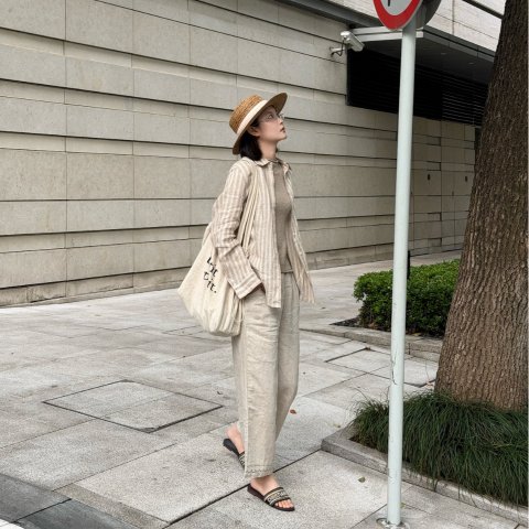 亚麻混纺休闲衬衫