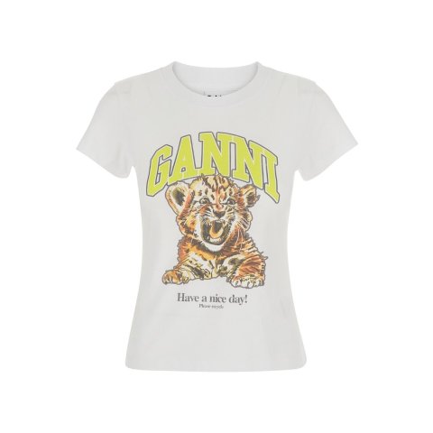 Ganni Tiger 图案修身T恤