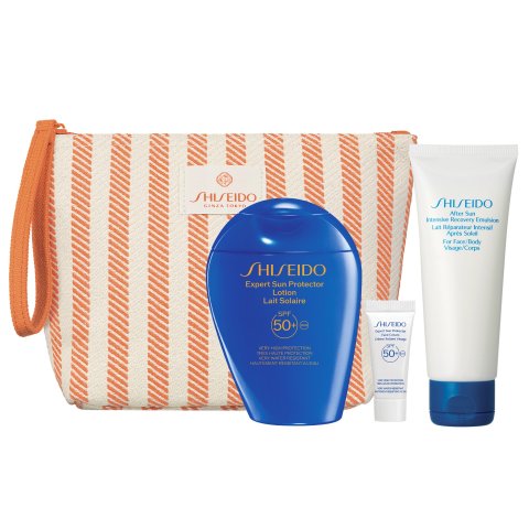Shiseido150ml蓝胖子防晒+5ml防晒+75ml晒后修复乳