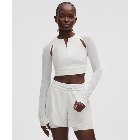 lululemon SLNSH网纱短款长袖衫