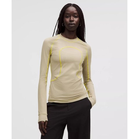 lululemon SLNSH 女士紧身提花长袖衫