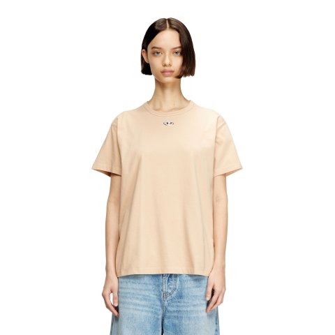 Diesel 金属椭圆D棉T恤 米色