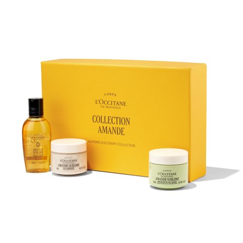 L Occitane75ml杏仁身体磨砂膏+沐浴油+身体乳