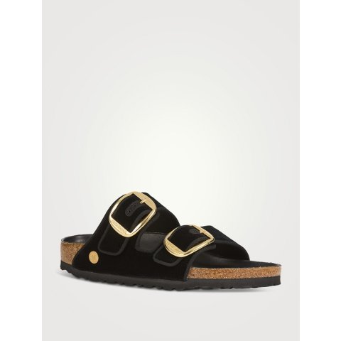 BIRKENSTOCK Arizona 大扣天鹅绒拖鞋