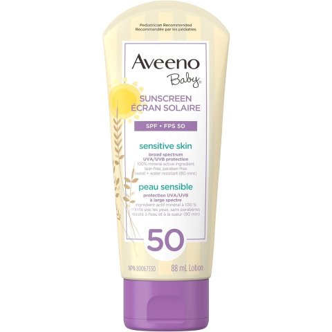 Aveeno婴儿矿物防晒霜 SPF50 88mL