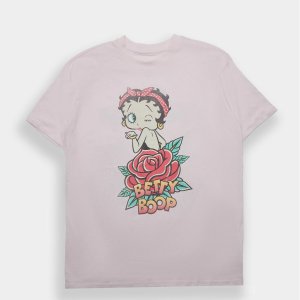 Betty Boop玫瑰图案男友风T恤 $20
