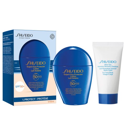 Shiseido50ml蓝胖子防晒+30ml晒后修复乳