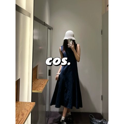 牛仔中长连衣裙