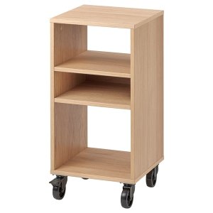 IKEA RÅVAROR 橡木贴面带轮架