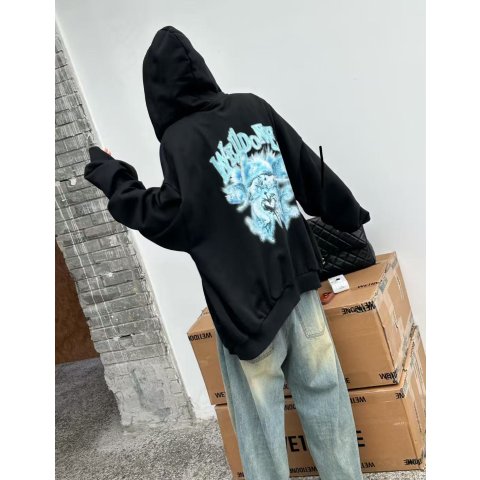 Black Angel Rock 拉链连帽卫衣