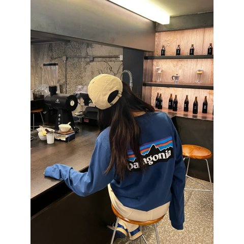 Patagonia蓝色超级显白 蹲补P-6 卫衣 男款