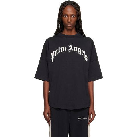 Palm Angels 黑色Logo宽松T恤